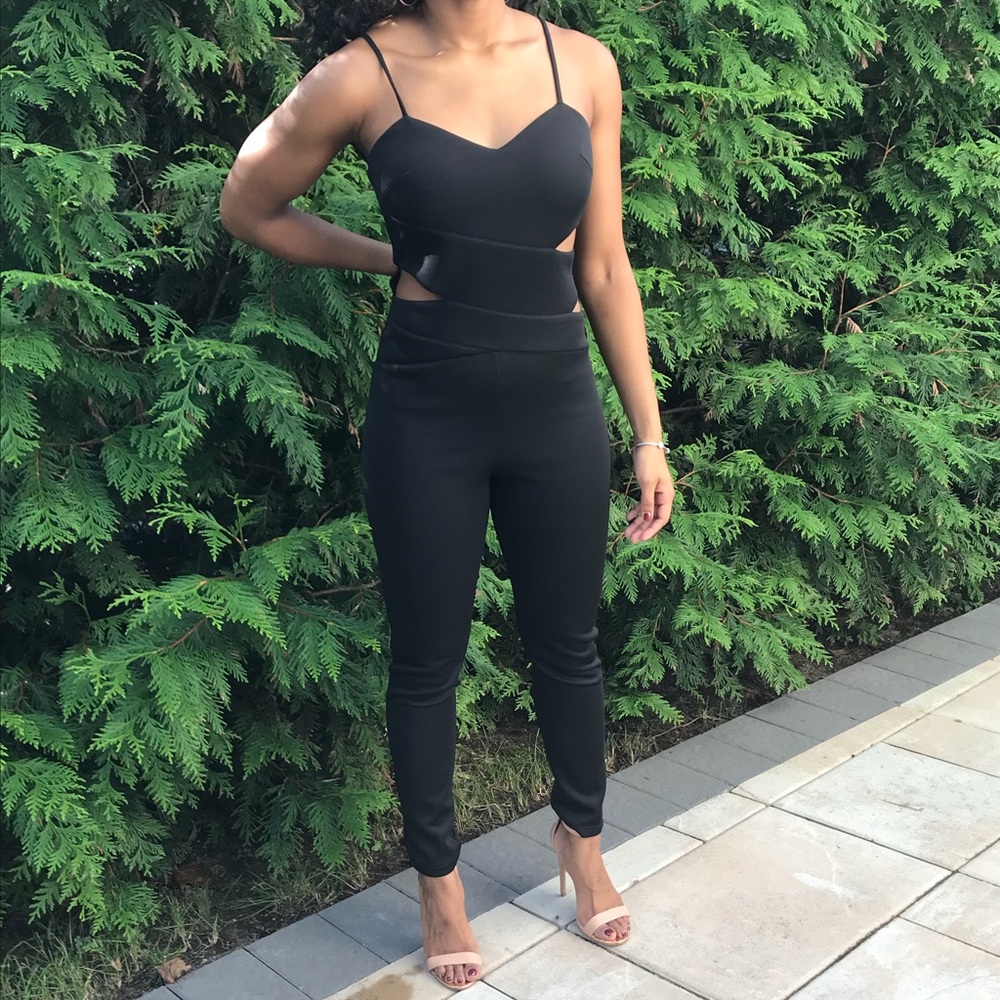 Black body con dress with cut outs